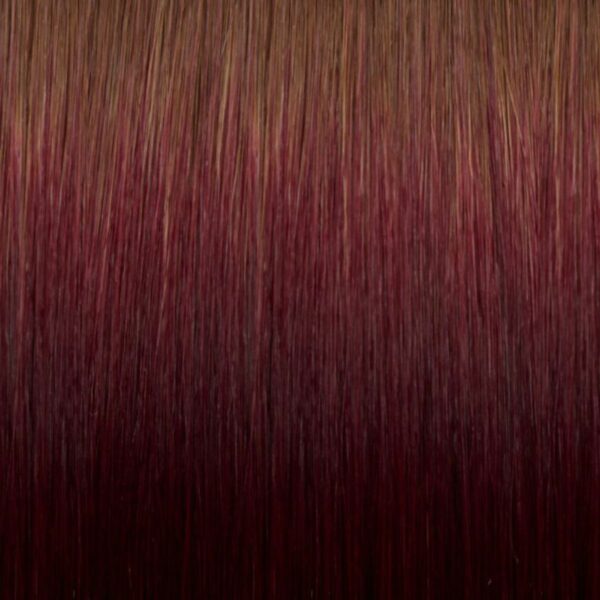 Darkest Brown-Dark Auburn Burgundy (#T2-99J) Rooted Ombre Hair Extensions