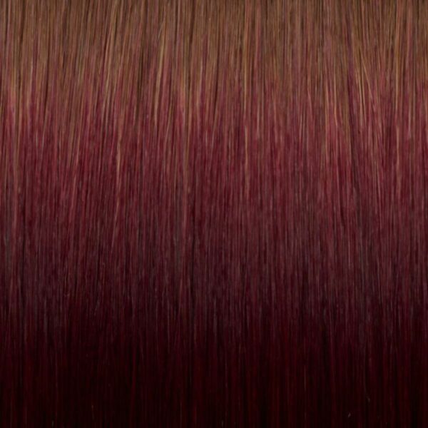 Darkest Brown-Dark Auburn Burgundy (#T2-99J) Rooted Ombre Hair Extensions